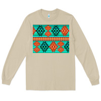 Mushroom aztec pattern background 3200x2400 Long Sleeve Tee - AdoDesignShop