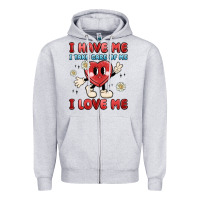 Heather Grey i have me i take care of me i love me Zipper Hoodie - MaliasSmallBusiness