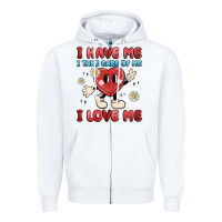 White i have me i take care of me i love me Zipper Hoodie - MaliasSmallBusiness