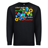 Black what makes you different is what makes  you beauti Premium Sweatshirt - LillyAllenDesigns