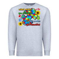 Heather Grey what makes you different is what makes  you beauti Premium Sweatshirt - LillyAllenDesigns