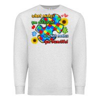 Oatmeal Heather what makes you different is what makes  you beauti Premium Sweatshirt - LillyAllenDesigns