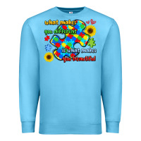 Ocean Blue what makes you different is what makes  you beauti Premium Sweatshirt - LillyAllenDesigns