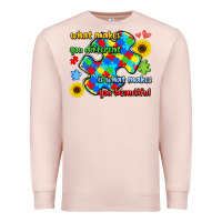 Pale Pink what makes you different is what makes  you beauti Premium Sweatshirt - LillyAllenDesigns