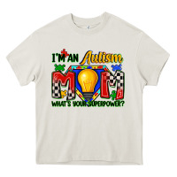 Cream i'm an autism mom what's your superpower Heavy Core Tee - Zillion Design Studio