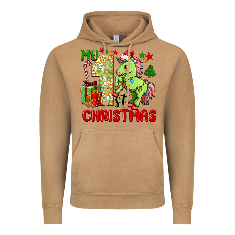 My First Christmas Unicorn Vintage Hoodie by FaDigitalArtStudio | Teevron