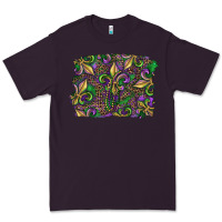 Plum Mardi Gras Fleur De Lis Premium Tee - RanaPortraitStore