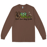 Chestnut Peace Love Baby Gorilla Long Sleeve Tee - LillyAllenDesigns