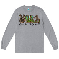 Heather Grey Peace Love Baby Gorilla Long Sleeve Tee - LillyAllenDesigns