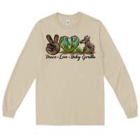 Mushroom Peace Love Baby Gorilla Long Sleeve Tee - LillyAllenDesigns