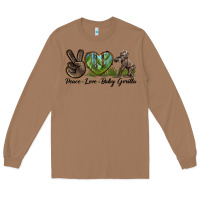 Toasted Coconut Peace Love Baby Gorilla Long Sleeve Tee - LillyAllenDesigns