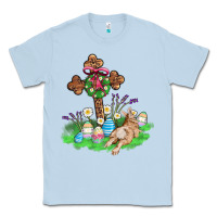 Dusty Blue religious easter bunny cross Classic Tee - AdoDesignShop