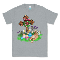 Heather Grey religious easter bunny cross Classic Tee - AdoDesignShop