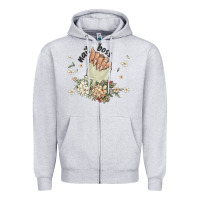 Heather Grey nail boss Zipper Hoodie - MaliasSmallBusiness