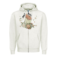 Oatmeal Heather nail boss Zipper Hoodie - MaliasSmallBusiness