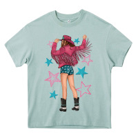 Arona western pink with stars and cowgirl Heavy Core Tee - texasbilliewilder