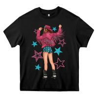 Black western pink with stars and cowgirl Heavy Core Tee - texasbilliewilder