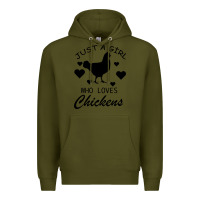 Army Green Just A Girl Who Love Chickens Premium Hoodie - Bettercallsaul