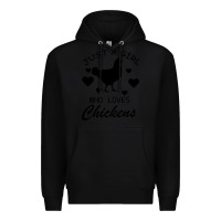 Black Just A Girl Who Love Chickens Premium Hoodie - Bettercallsaul
