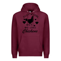 Burgundy Just A Girl Who Love Chickens Premium Hoodie - Bettercallsaul
