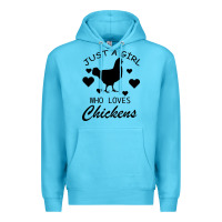 Ocean Blue Just A Girl Who Love Chickens Premium Hoodie - Bettercallsaul