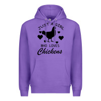 Purple Just A Girl Who Love Chickens Premium Hoodie - Bettercallsaul