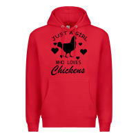 Red Just A Girl Who Love Chickens Premium Hoodie - Bettercallsaul