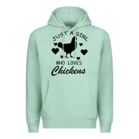 Seafoam Just A Girl Who Love Chickens Premium Hoodie - Bettercallsaul