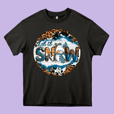 Let It Snow Heavy Core Tee Designed By Ranaportraitstore
