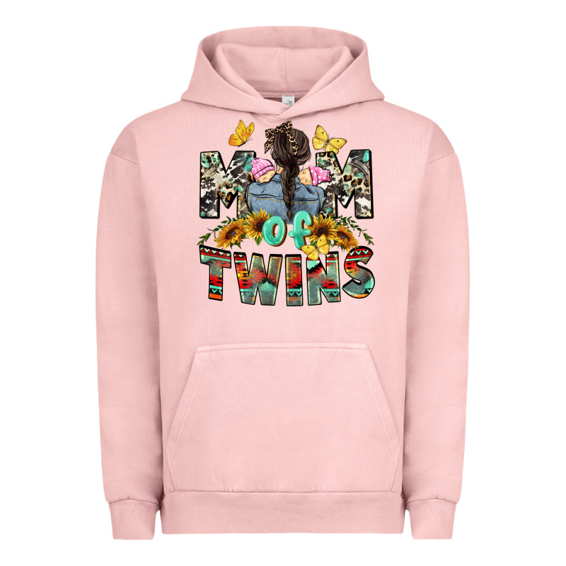 Mom Of Twins Girls Mother's Day Urban Hoodie by CowGirlArtShop | Teevron
