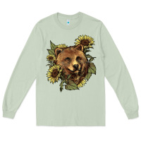 Matcha bear head sunflowers Long Sleeve Tee - NancyCooperArtShop