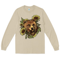 Mushroom bear head sunflowers Long Sleeve Tee - NancyCooperArtShop