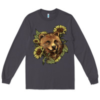 Smoke bear head sunflowers Long Sleeve Tee - NancyCooperArtShop