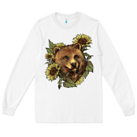 White bear head sunflowers Long Sleeve Tee - NancyCooperArtShop