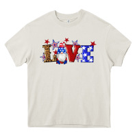Cream american flag gnomes love Heavy Core Tee - Artiststas