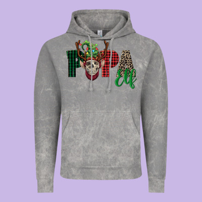 Papa Elf Skull Vintage Hoodie Designed By Fadigitalartstudio