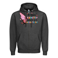 Charcoal Heather you sre exactly where you need to be Zipper Hoodie - MaliasSmallBusiness