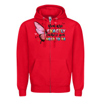 Red you sre exactly where you need to be Zipper Hoodie - MaliasSmallBusiness