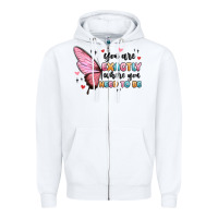 White you sre exactly where you need to be Zipper Hoodie - MaliasSmallBusiness