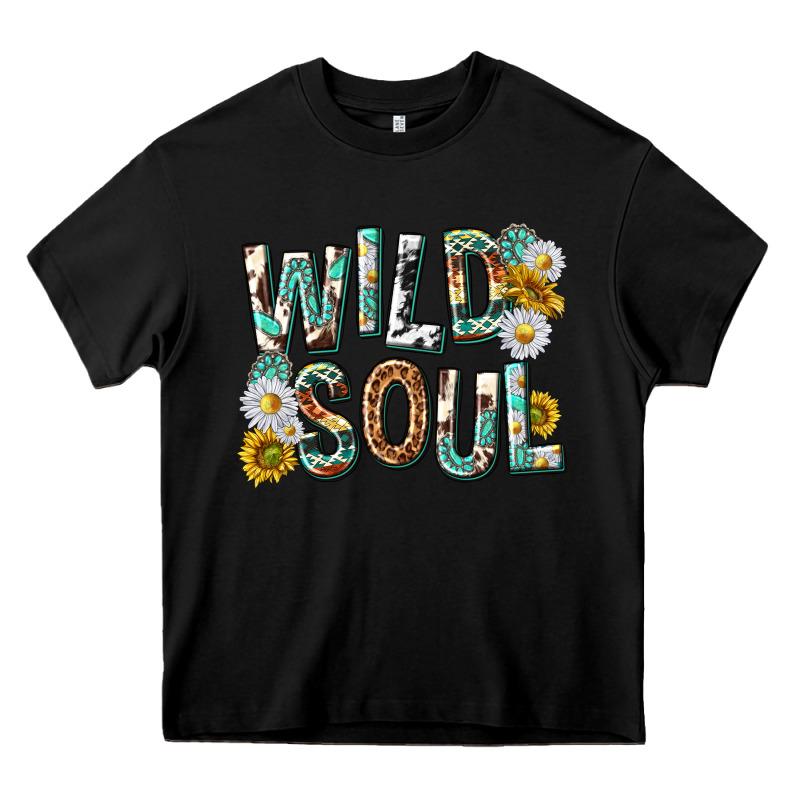 Western Wild Soul With Sunflowers Heavy Core Tee by texasbilliewilder | Teevron