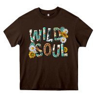 Chocolate Brown western wild soul with sunflowers Heavy Core Tee - texasbilliewilder