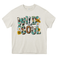 Cream western wild soul with sunflowers Heavy Core Tee - texasbilliewilder