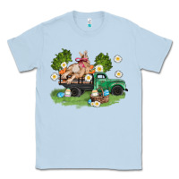 Dusty Blue easter truck with bunny Classic Tee - AdoDesignShop