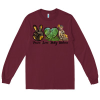 Burgundy Peace Love Baby Baboon Long Sleeve Tee - LillyAllenDesigns