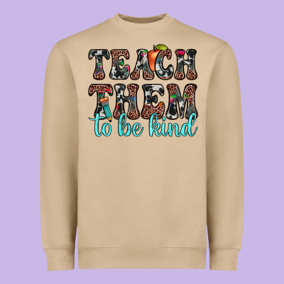 Teach Them To Be Kind Heavyweight Sweatshirt Designed By Jahusdesignshop