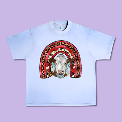 Valentines Simmental  Rainbow Urban Heavy Tee Designed By Jahusdesignshop