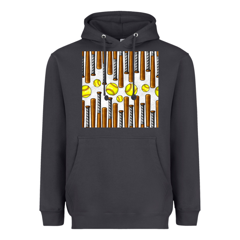 Softball Bat Seamless Pattern Heavyweight Hoodie by BundleAndBundleShop | Teevron