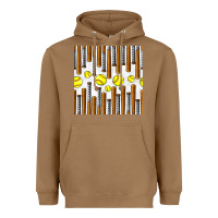 Toasted Coconut softball bat seamless pattern Heavyweight Hoodie - BundleAndBundleShop