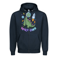 Navy space dino Zipper Hoodie - MaliasSmallBusiness