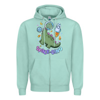 Seafoam space dino Zipper Hoodie - MaliasSmallBusiness